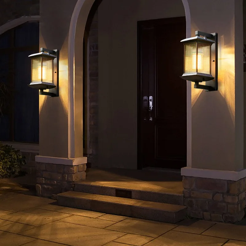 الرجعية في الهواء الطلق وحدة إضاءة LED جداريّة ضوء مقاوم للماء IP65 الألومنيوم الأسود خارج أدى أضواء الجدار حديقة ساحة شرفة الشرفة النمط الصيني الجديد #5