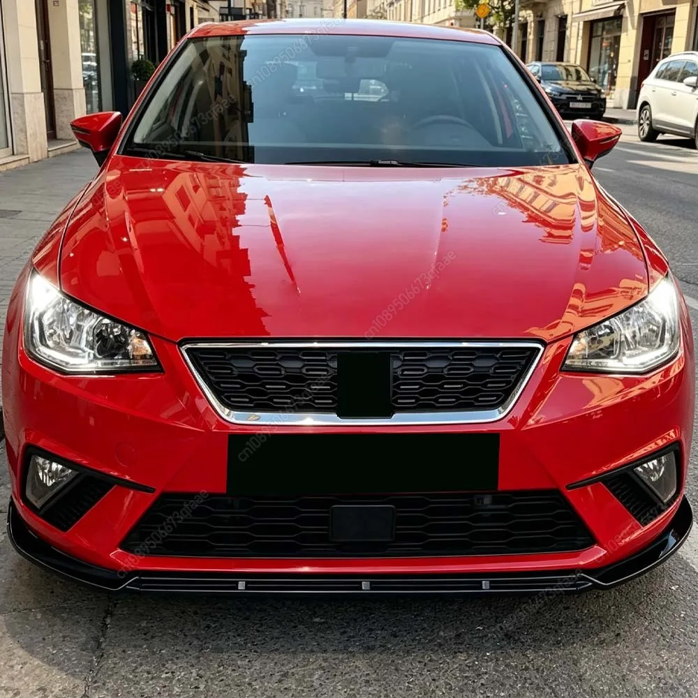 

3PCS Car Front Bumper Lip Diffusers Splitter Spoiler For Seat Ibiza MK5 Standard/FR 2017-2025+ Body Kits Tuning ABS Glossy Black