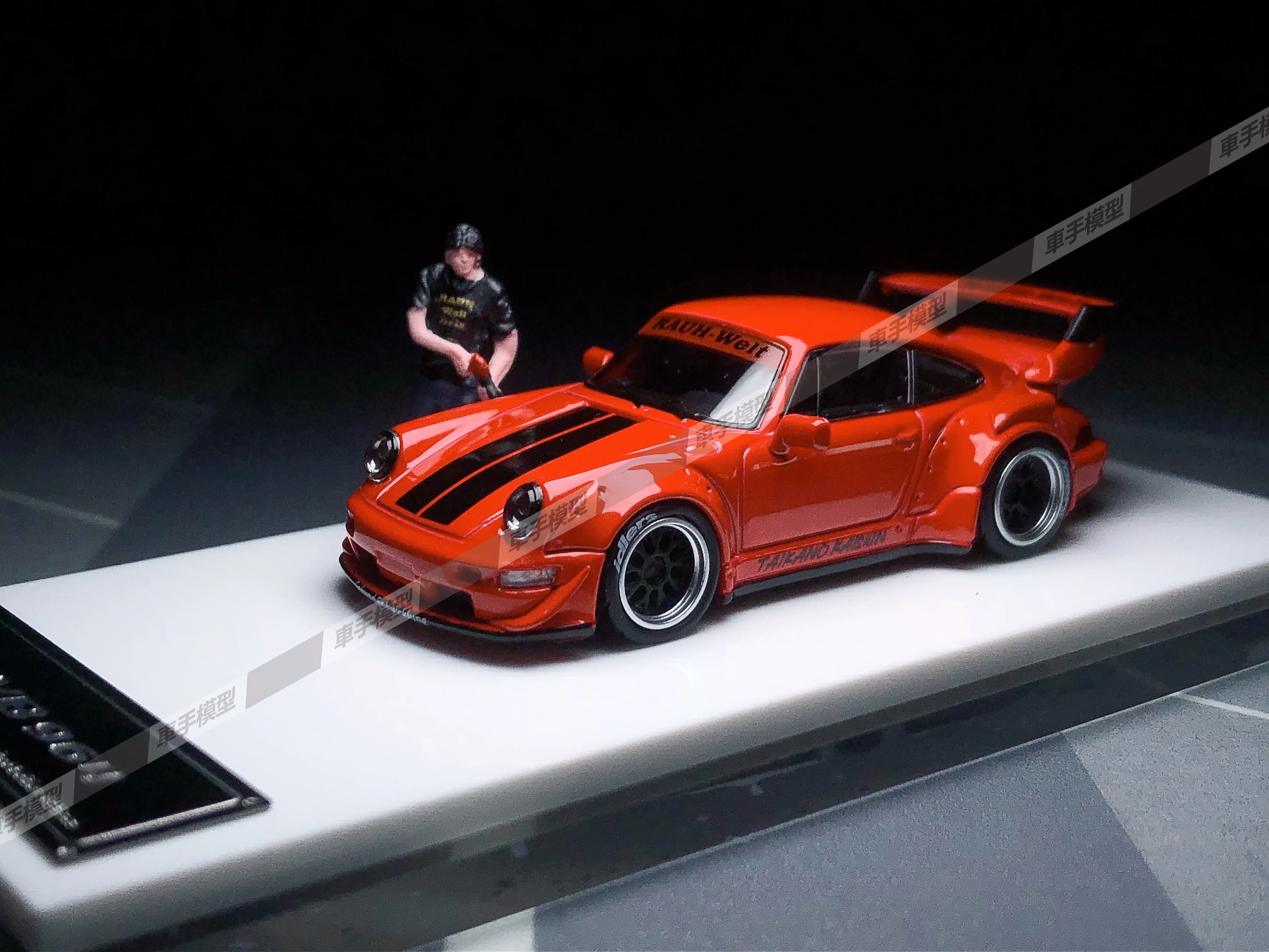 Star Model 1:64 RWB 964 GT tail version red silver Collection die cast alloy car model decoration gift