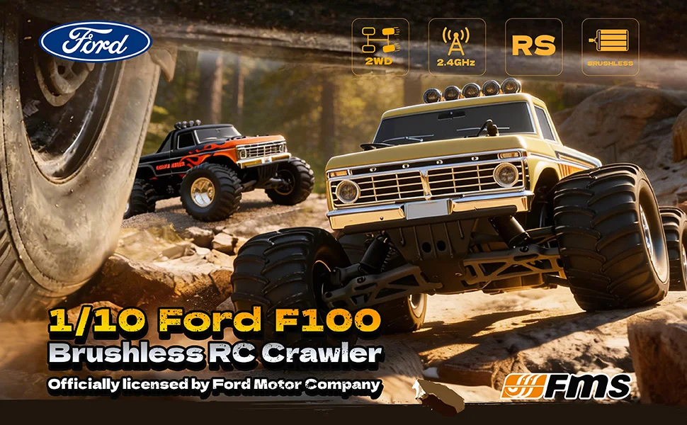 1/10 Scale Brushless RC Crawler Truck, 2WD Off-Road Vehicle with Wheelie Bar, High-Torque Motor, Hobby Grade Remote Control Car for Adults, Navy Blue