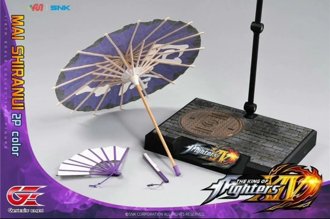 

In-stock GENESIS EMEN The King of Fighters Mai Shiranui 2P Purple Female Soldier Figure 1/6 Action Model Collectible Gift