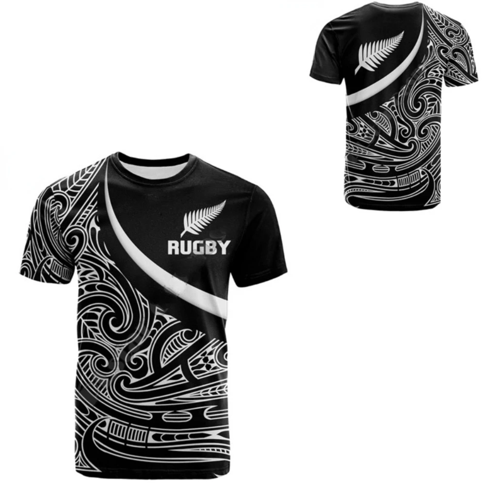 2022 Summer Casual Short Sleeve  RUGBY Funny T-Shirt Silver Streetwear Tribal Harajuku Comfortable Breathable 3D Printed T-Shirt