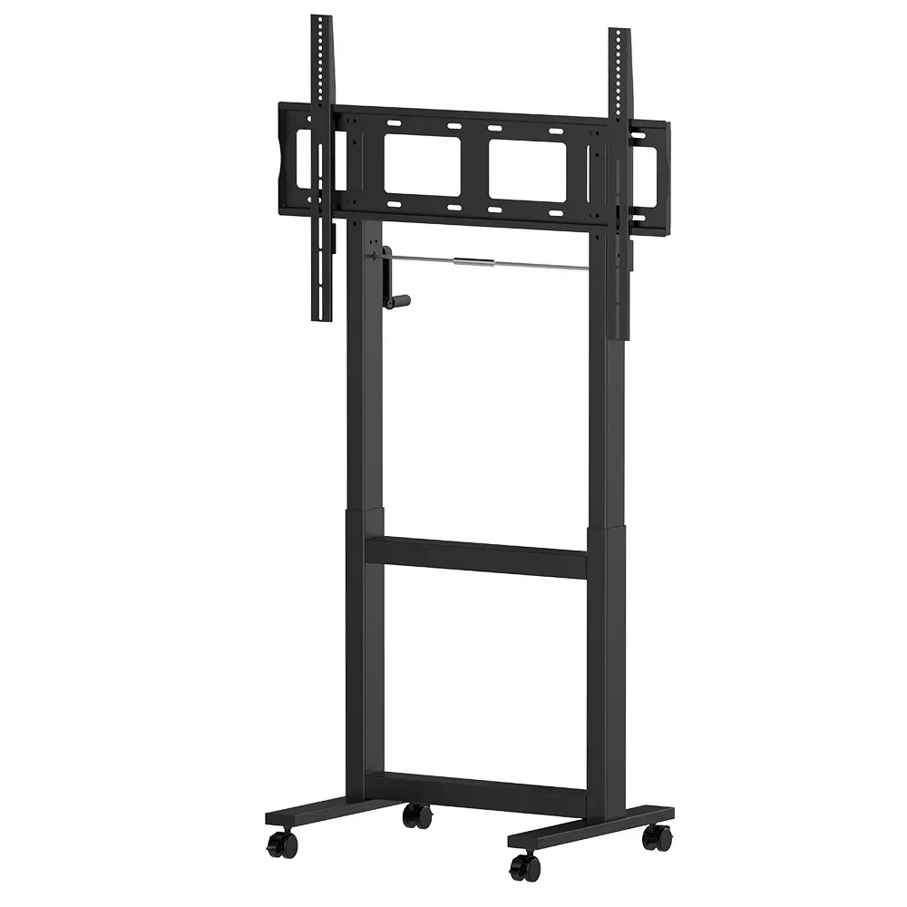 Contuo 65 "-70" Rolling TV Cart ชั้น Mounts ขาตั้งทีวี Mobile TV Cart พร้อมล้อและชั้นวาง