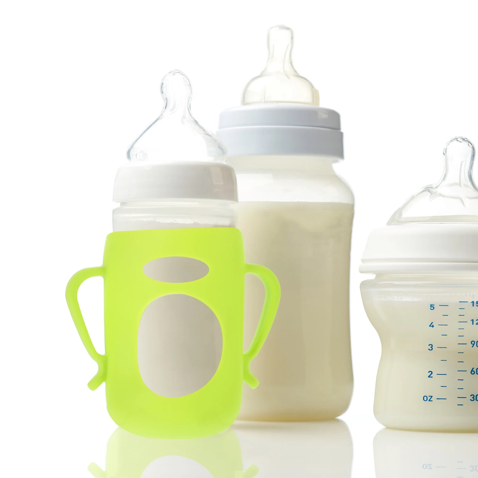 

Silicone Feeding Bottle Cover Drop-Resistant Protective Cover For 160Ml Green Durable Lightweight Colorful Anti-Hot Water