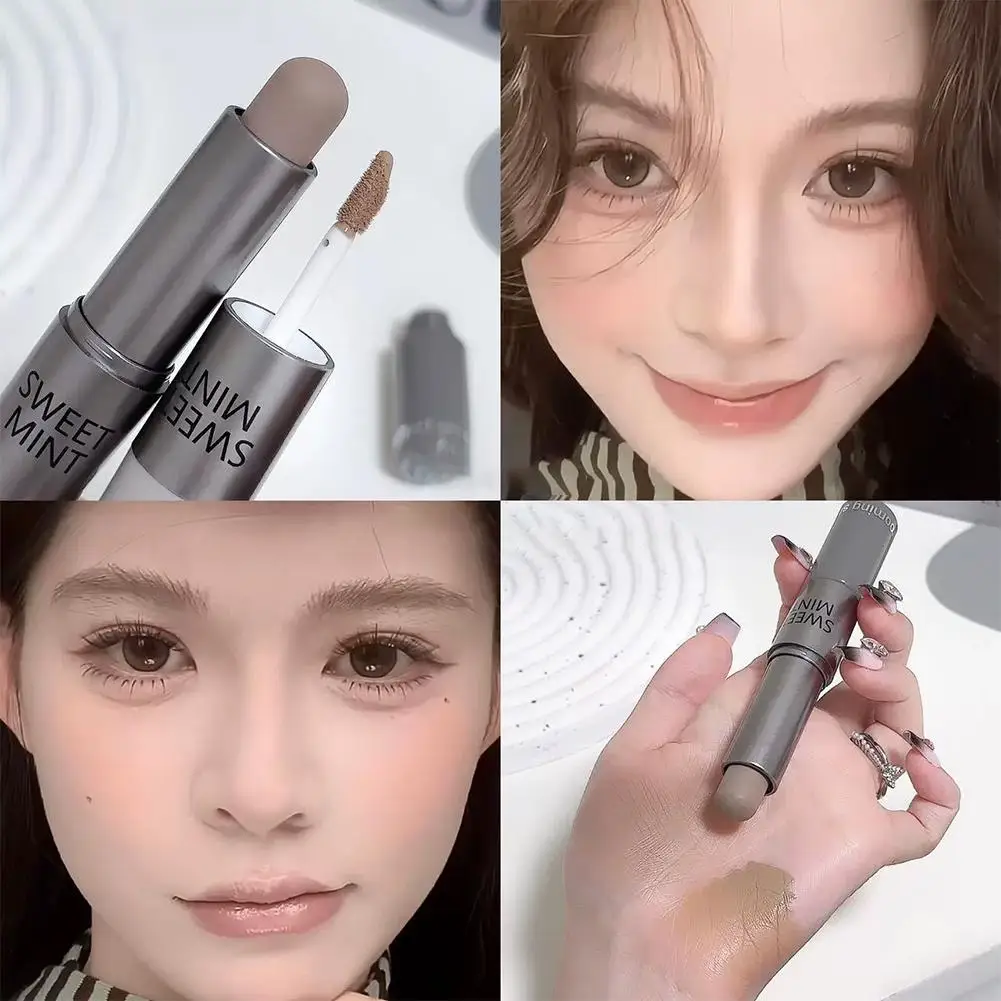 3 色保湿コンシーラーコンタースティックスムーズ持続 3D ノーズシャドウ防水フェイスハイライト明るく輪郭メイク
