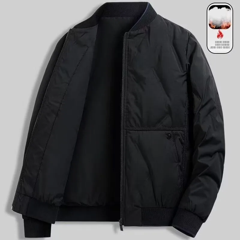 

Мужская легкая пуховая куртка в деловом стиле с воротником-стойкой, тонкая зимняя верхняя одежда, модная, приталенная, укороченная