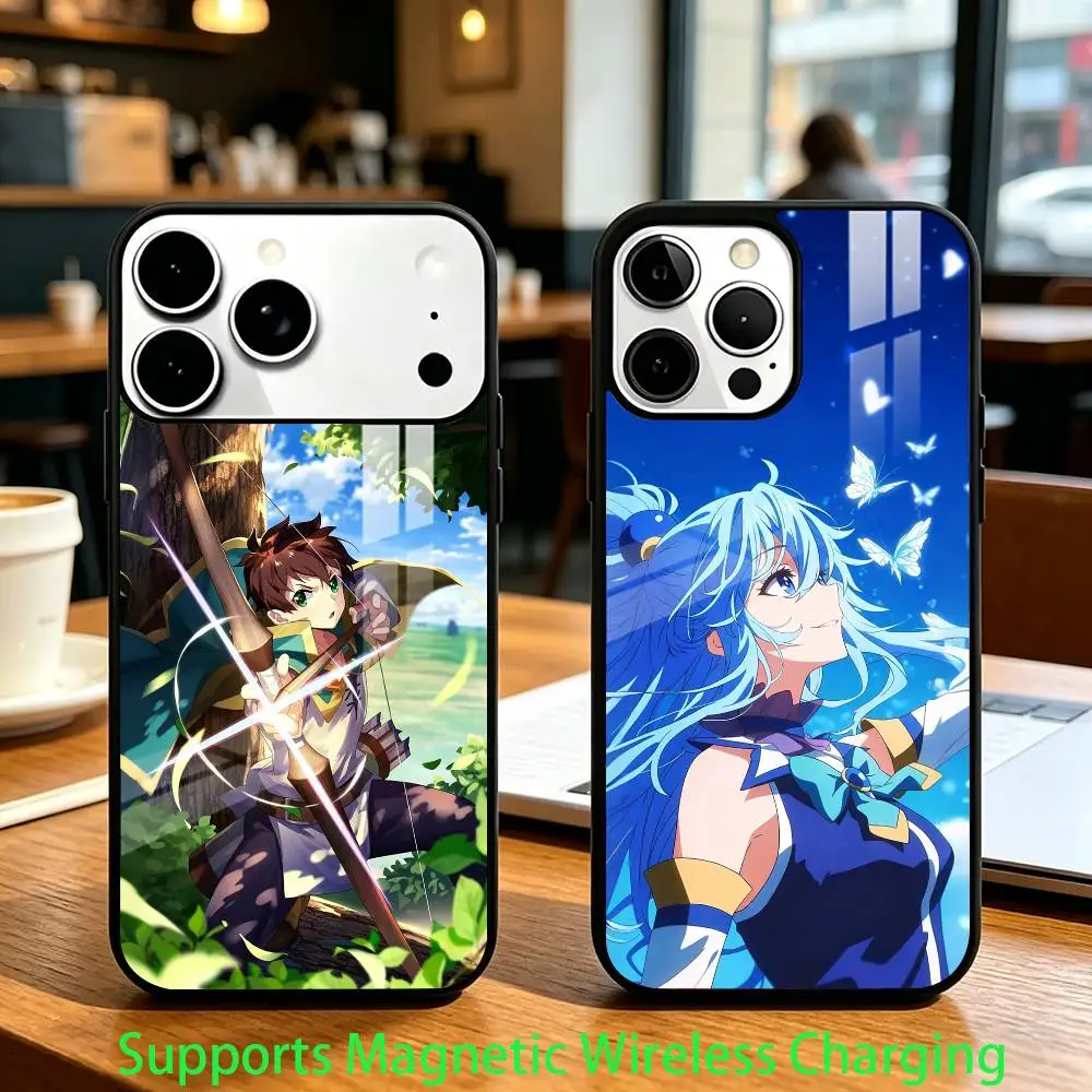 

K-KonoSuba Anime Phone Case For iPhone17,16,15,14,13,12,11 Plus,Pro Supports Magnetic Wireless Charging