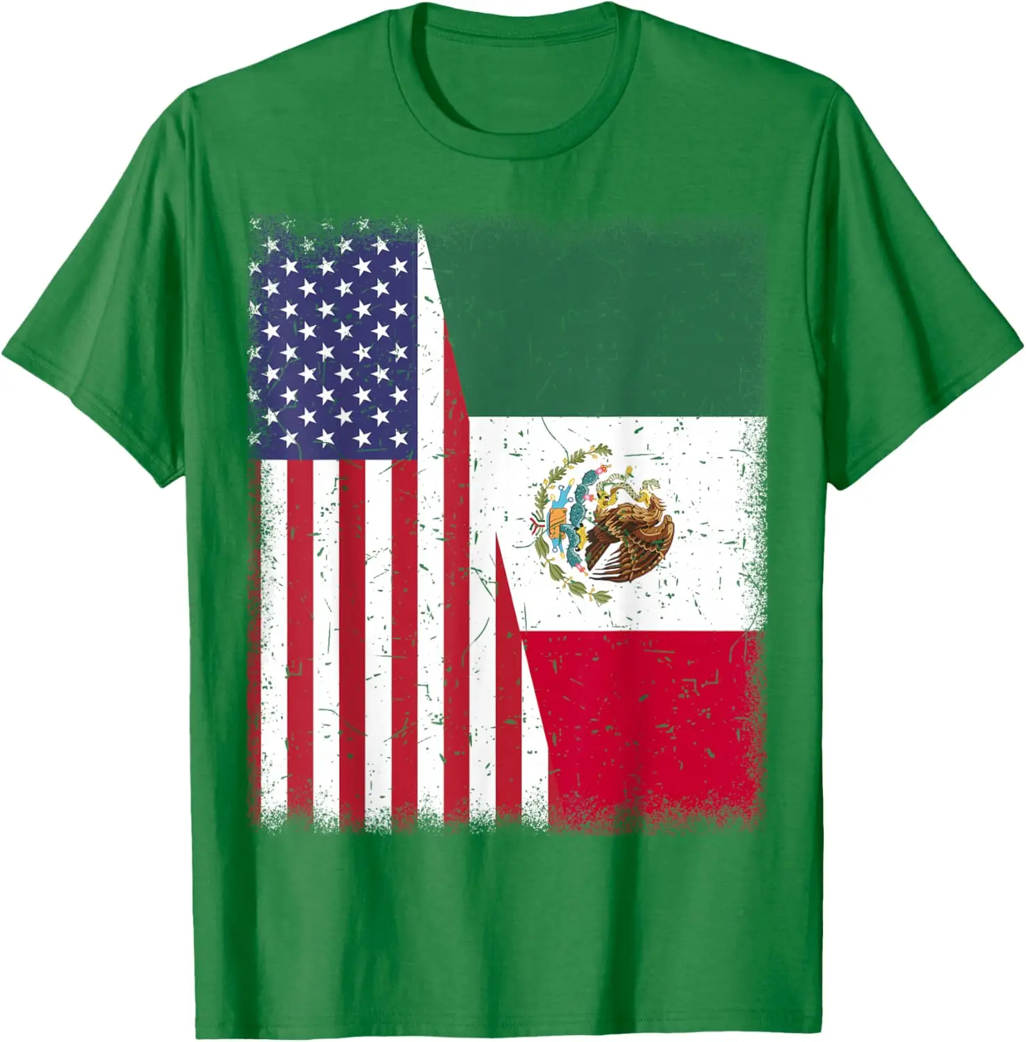 Mexico Half American Flag Mexican Independence Day T-Shirt 100% Cotton O-Neck Short Sleeve Summer Casual Mens T-shirt Streetwear