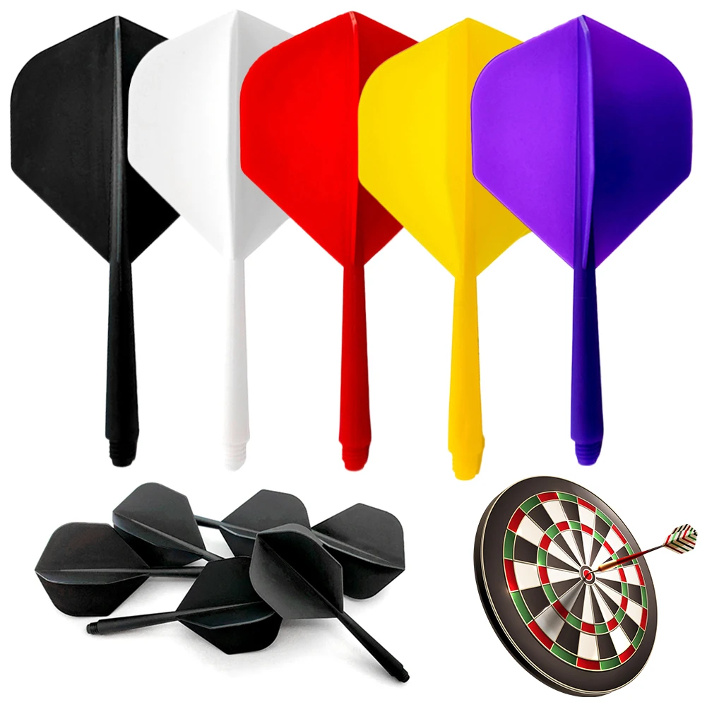 

5pcs Integrated Dart Shaft and Flights Standard Shape Integrated Dart Flights and Shafts Plastic 2BA Screw In-one Dart Flight