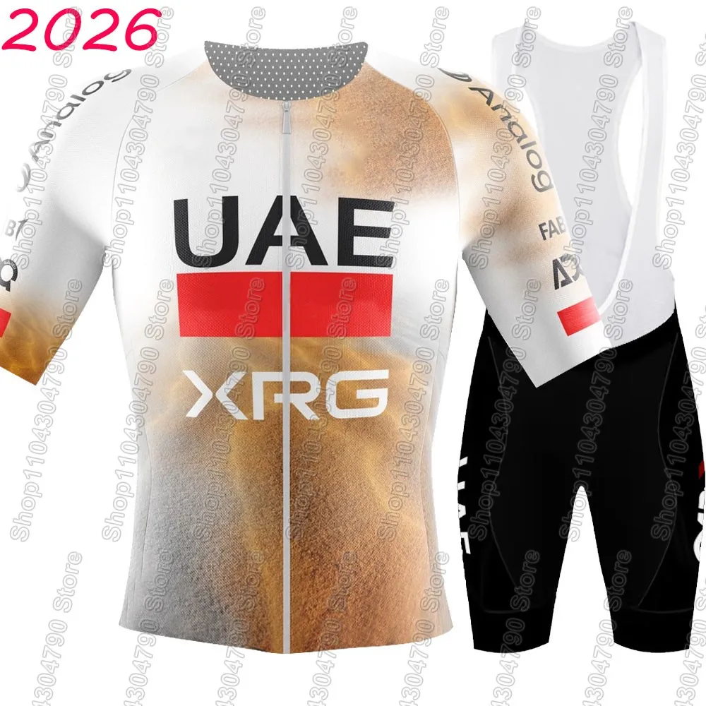 

UAE Team Cycling Jersey 2026 Set Summer Mens Bicycle Clothing Road Bike Shirts Suit Bicycle Bib Shorts MTB Ropa Maillot