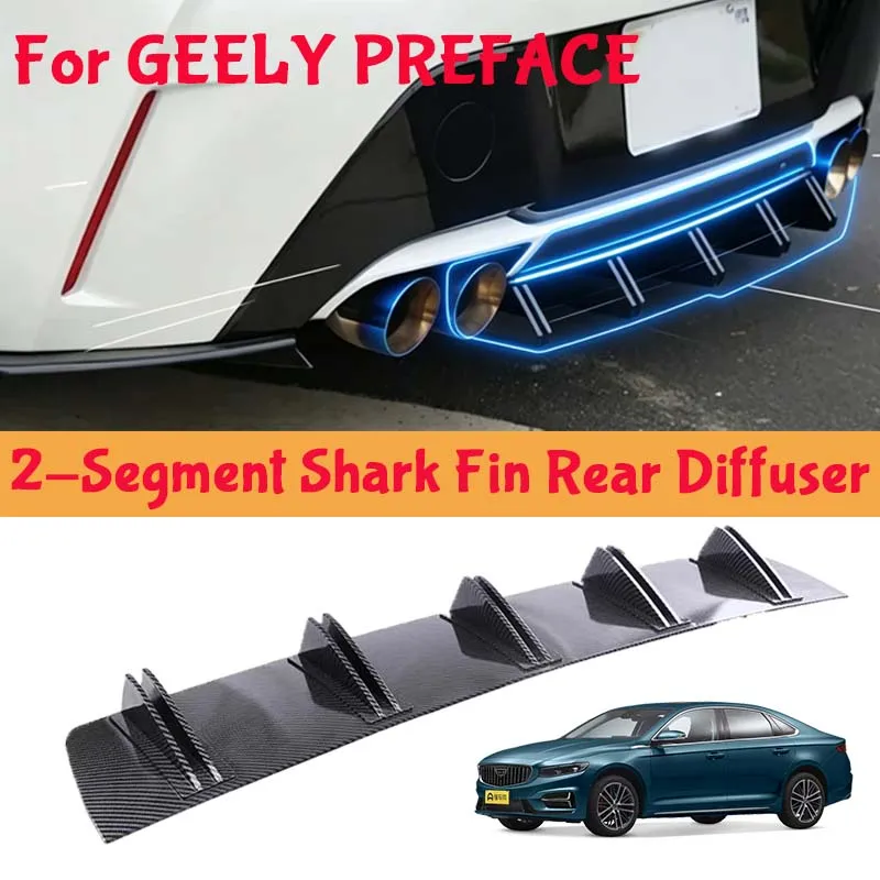 For GEELY PREFACE Shark Fin Rear Diffuser Split Chassis Spoiler Auto Aerodynamic Parts Aerodynamic Modification