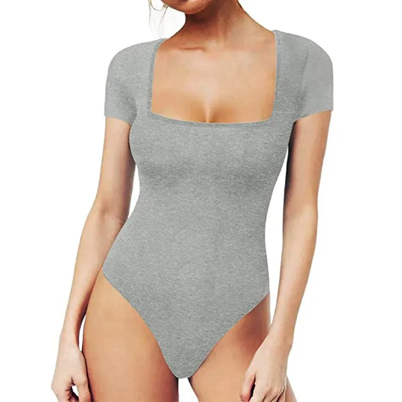 Mid Weight Office Wear Bodysuit Fitted with Three Quarter Length Jumpsuit Elegant Office Mid Rise Spring Summer One Jumpsuit