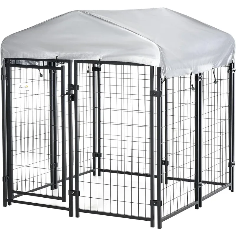 

PawHut 4' x 4' x 4.5' Dog Playpen Outdoor, Dog Kennel Dog Exercise Pen with Lockable Door, Water-Resistant Canopy