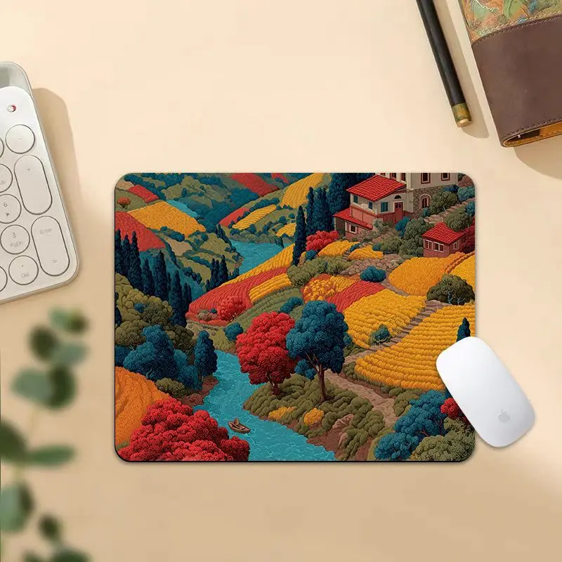 カラフルな秋のパーソナライズされたクリエイティブな小さなガラスマウスパッドリストガードパッドコンピュータキーボードパッドオフィス汚れに強いデスクパッド