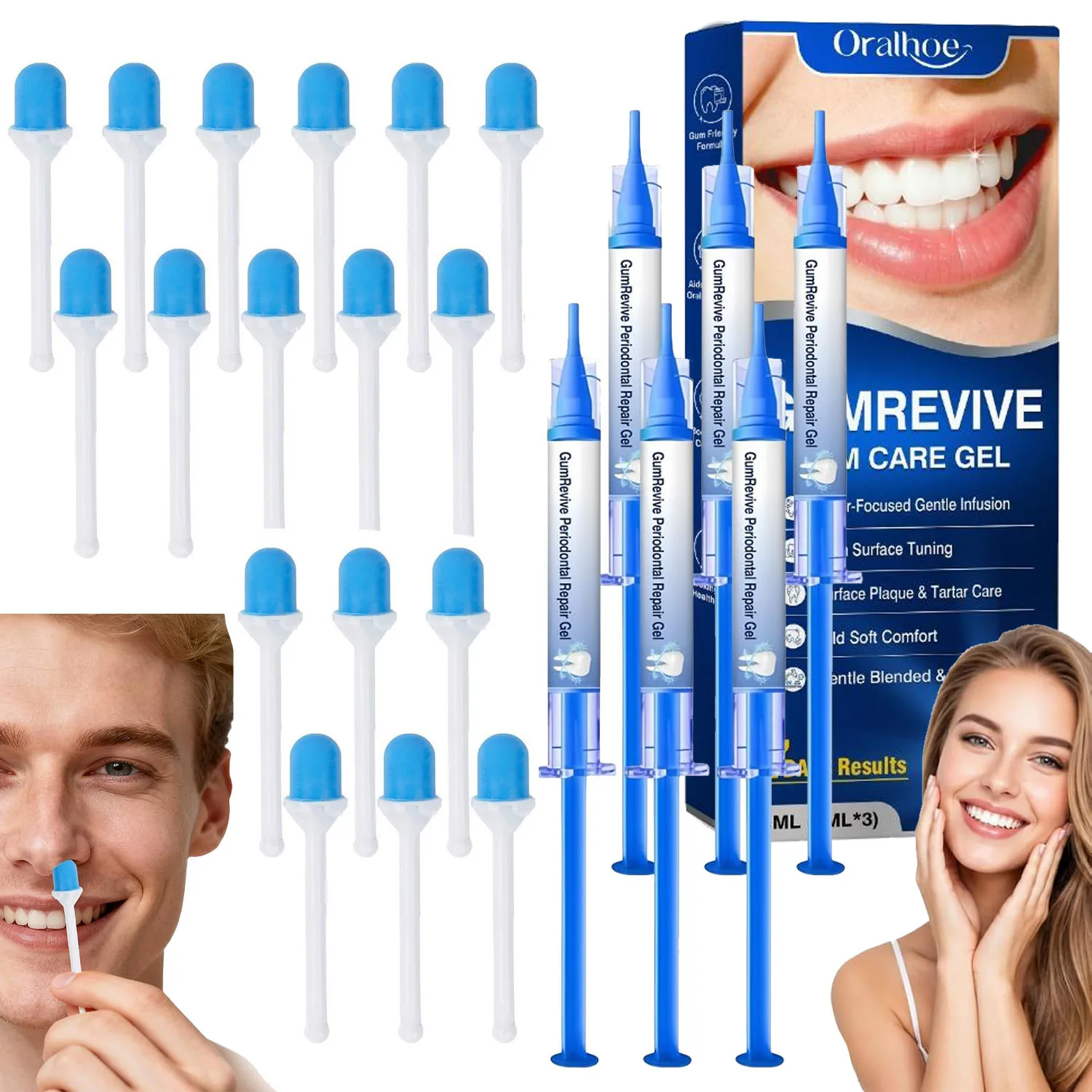 Facial Face Cleansing Set Disposable Nose Wax Sticks Nose Hair Removal Kit/Gum Care Repair Gel Teeth Health Deep Cleaning