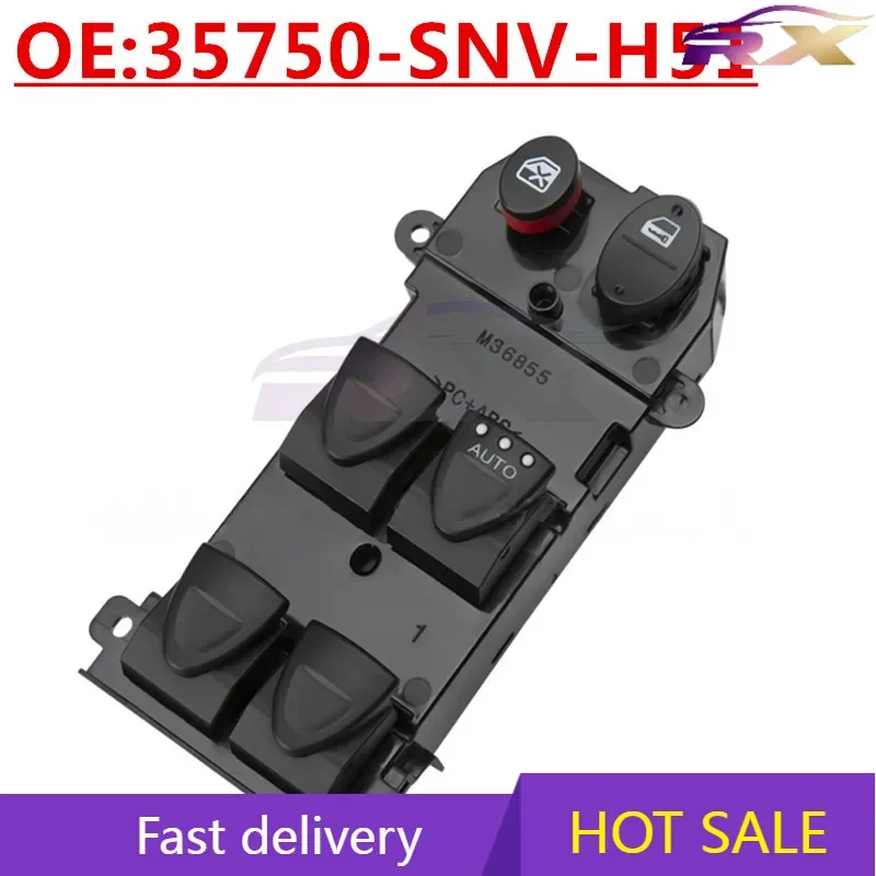 

НОВИНКА: 35750-SNV-H51 Подходит для Honda Civic, переключатель стеклоподъемника для праворульных автомобилей, кнопка управления стеклоподъемниками