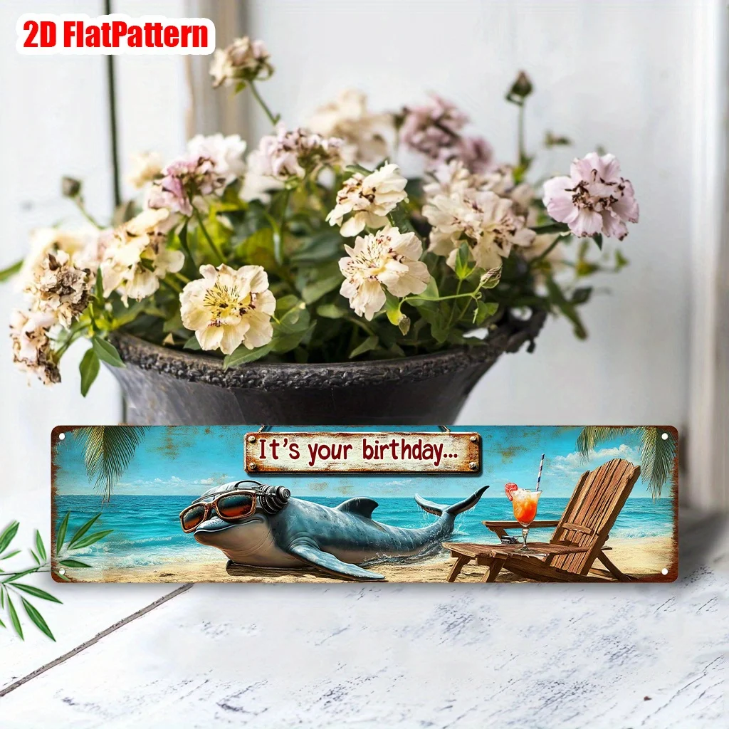 

2D плоская металлическая табличка на стену в винтажном стиле «ЭТО ТВОЙ ДЕНЬ РОЖДЕНИЯ» — ретро-декор для дома, кафе, бара — настенное крепление