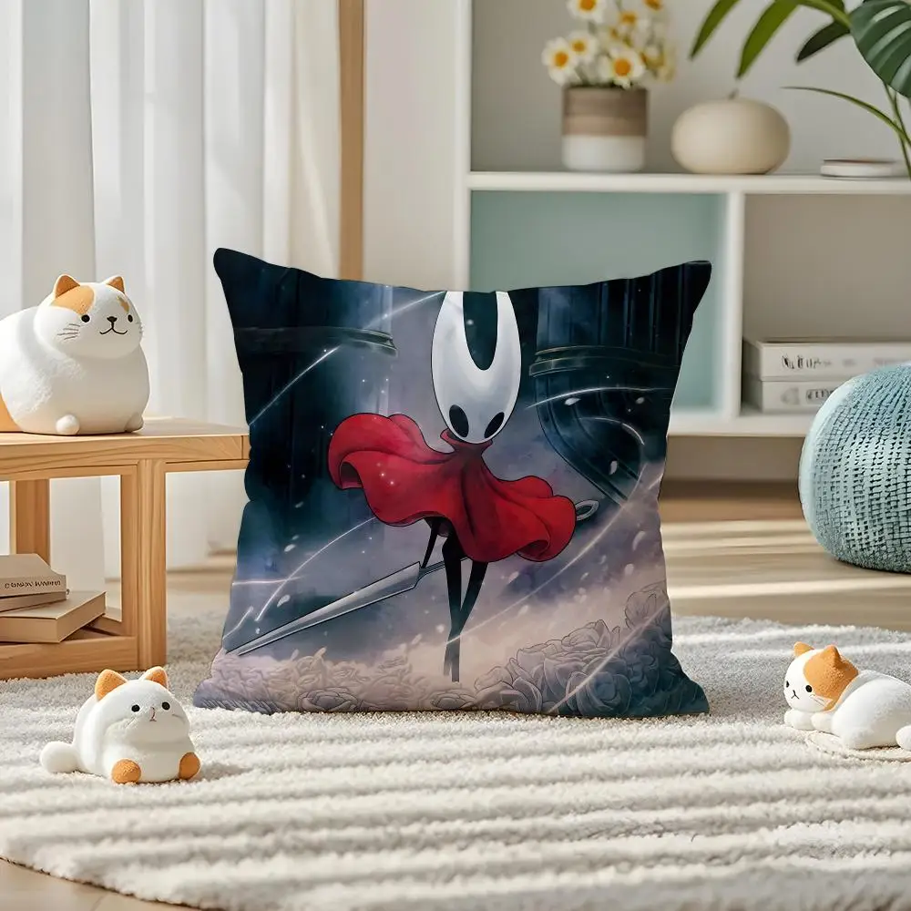 Anime H-Hollow Knight Cushion Cover Pillow Case Plush Fabric Soft Double Sided Print Home Sofa High Quality Cushion