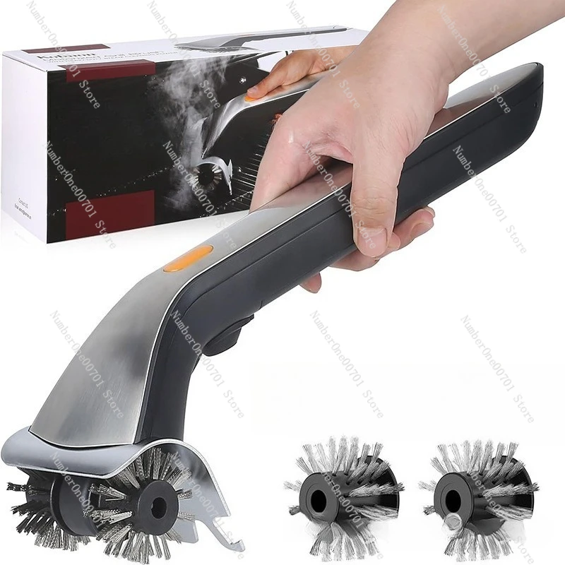 Electric Grill Brush with Water Spray, Rotating BBQ Brush Stainless Steel Wire, Automatic Grill Grate Cleaner for Barbecue