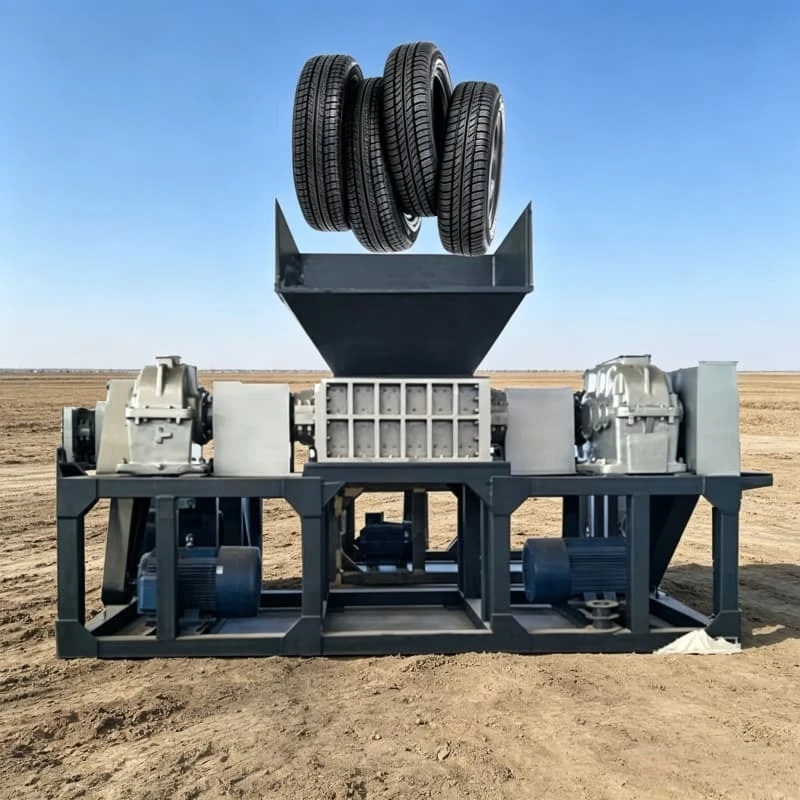 Rubber Tire Shredder Low Speed High Torque Tyre Recycling Machine Industrial Waste Rubber Shredding Device Customized Capacity