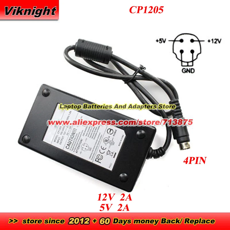 Genuine CP1205 AC Adapter 12V 2A 5V 2A for LACIE 301033U EXTERNAL HARD DRIVE EXTERNAL HARD DISK SDE5170BC Round with 4Pin