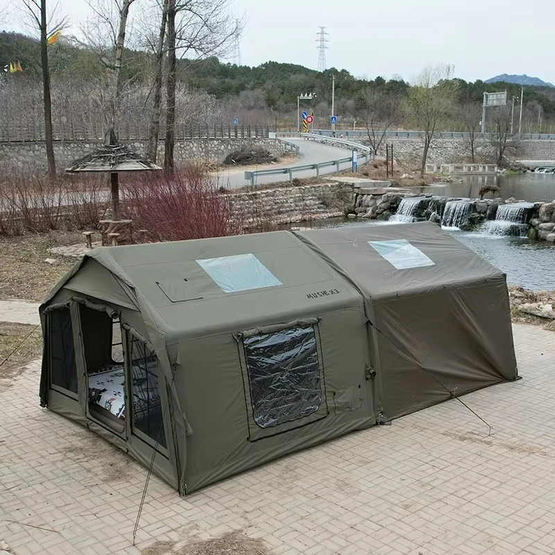 

Customizable Logo Expandable Inflatable Shelter Cotton Cloth Waterproof Outdoor Family Camping Air Tent Portable