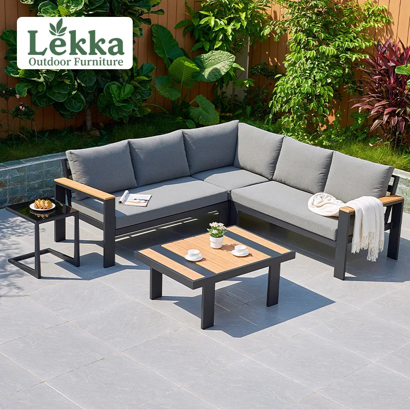 

Lei Haojia Cross-border Custom Outdoor Sofa Garden Furniture Outdoor Villa Terrace Leisure Aluminum Alloy Sofa Coffee Table