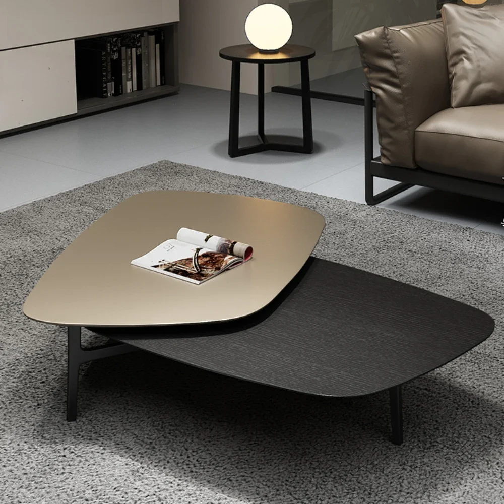 Special-Shaped Creative Coffee Table High and Low Double-Layer Living Room Modern Minimalist Low Table