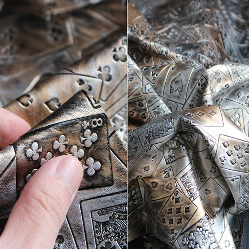 embossed-poker-pattern-fabric-gold-silver-textured-creative-designer-fabric-handmade-diy-fashion-clothing-jacket-bag-material