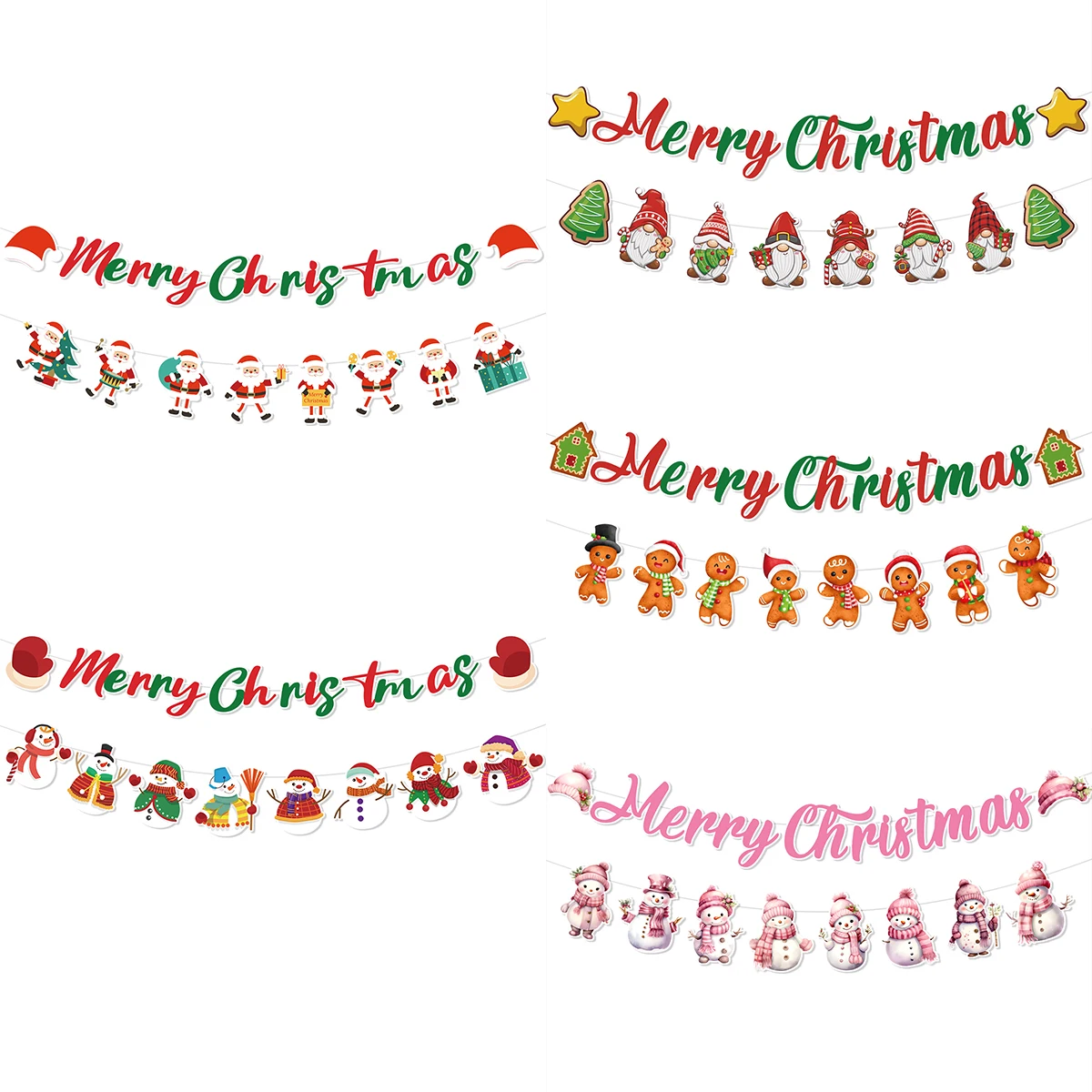 QIFU Christmas Banner Garland Merry Christmas Decoration for Home Navidad Noel 2024 Christmas Ornaments Xmas Decor New Year 2025