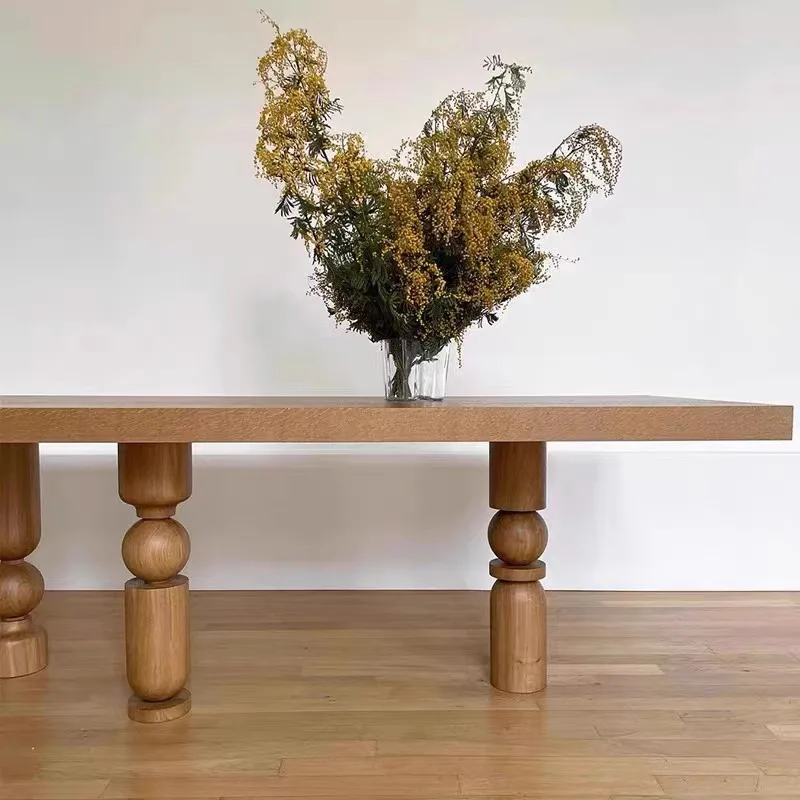 Nordic minimalist retro dining long designer creative solid wood desk conference worktable negotiation table