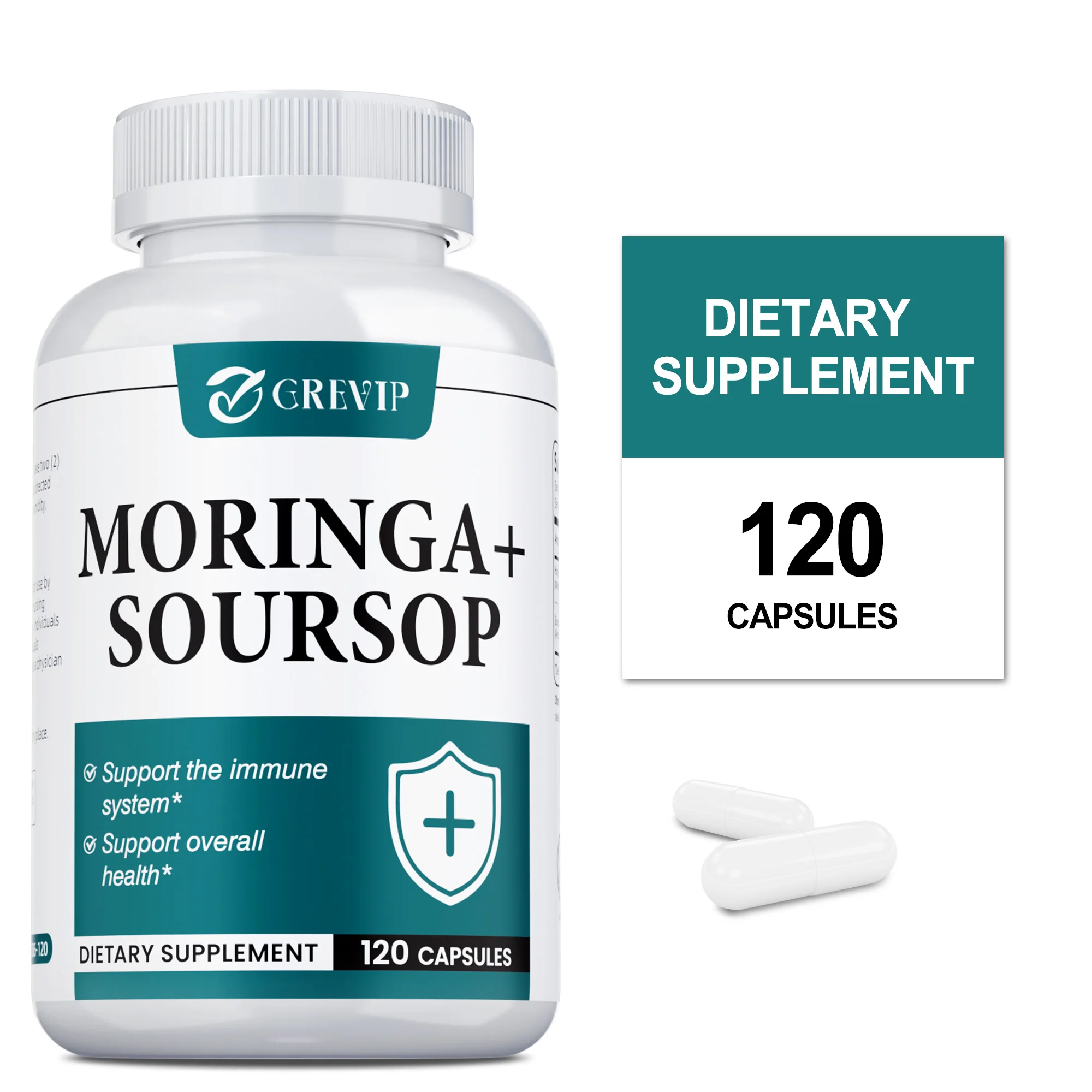 

Моринга + Саусероп - антиоксиданты, способствуют здоровью кишечника и пищеварения, укрепляют иммунную систему, без ГМО.