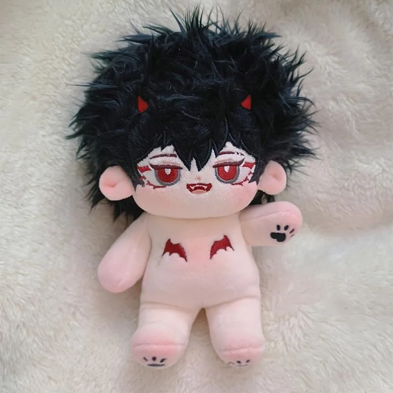 Anime Attributes 20cm Demon Angel Cotton Doll Cute Human Nude Doll Plush Toy Game Cartoon Figure Dress-Up Gift for Fans