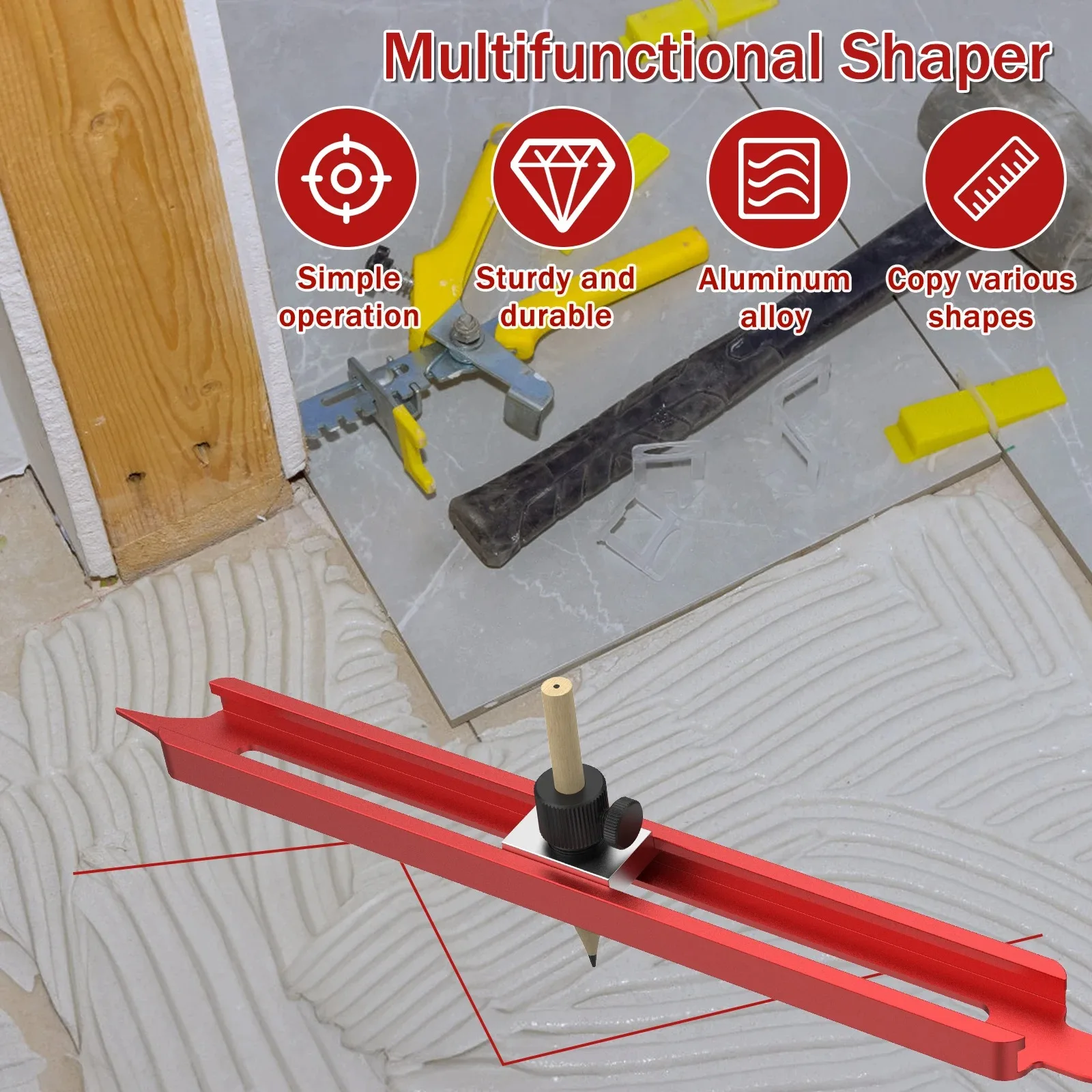 Multi-Function Angle Finder - Adjustable Woodworking Scriber, Specialized Tool for Tile Irregular & Curved Shaping