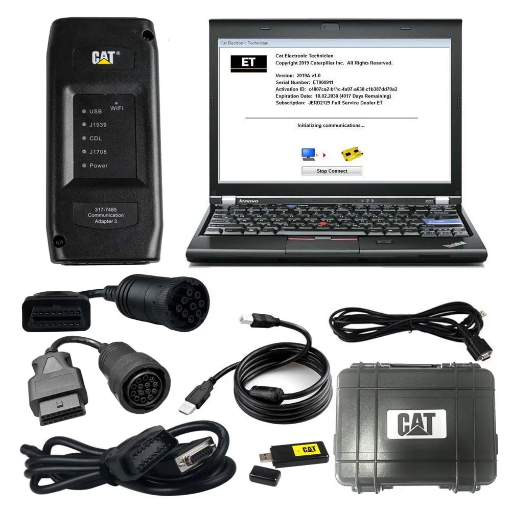 2023A CAT ET3 Diagnostic Adapter III CAT ET Diagnostic Tool WIFI and 14PIN+9PIN Cables PLUS X220 Laptop