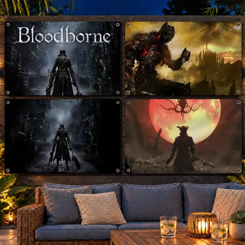 Gothic Game Bloodborne Flag Banner Tapestry For Party Outdoor Garden Yard Home Decor