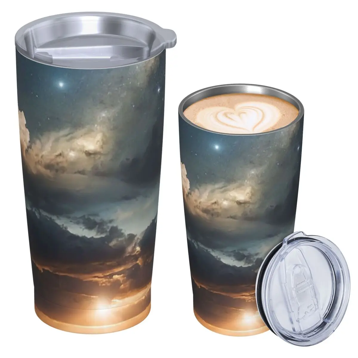 Starlit Sky Milky Way Starry Stainless Steel Tumbler Vacuum Insulated Mug Thermal Cold Bottle Straws With Lid 20oz