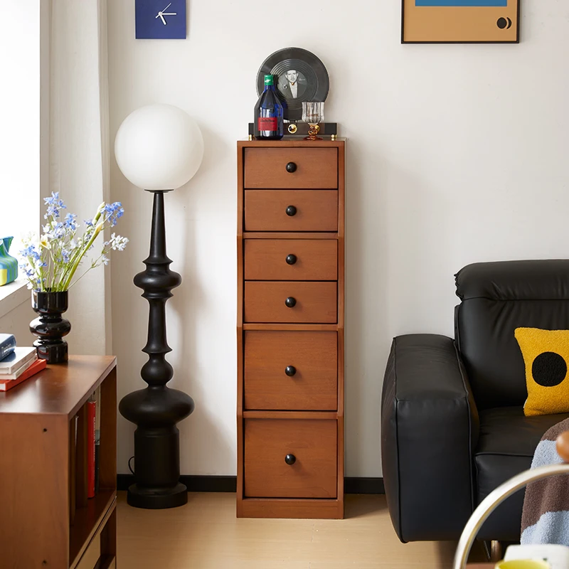 

Household living room, bedroom, entrance, storage against the wall, medieval retro narrow-side cabinet
