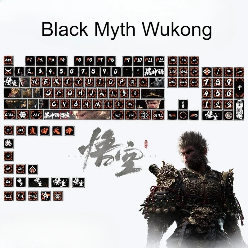 

Black Myth Wukong Pudding Keycaps Transparent PBT PC SAX Gaming Keycaps 125Keys Small Set Keycaps