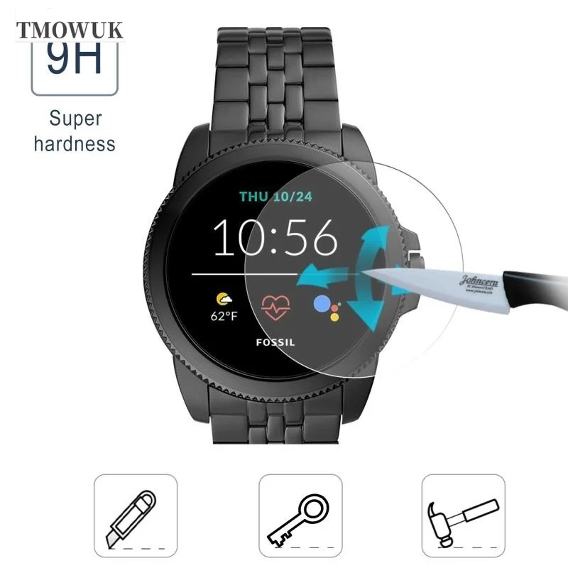 For FOSSIL Gen 5 5E 6 42MM 44MM - 9H Hard Anti-Scratch Ultra-Thin - HD Tempered Glass Screen Protector For Smartwatch