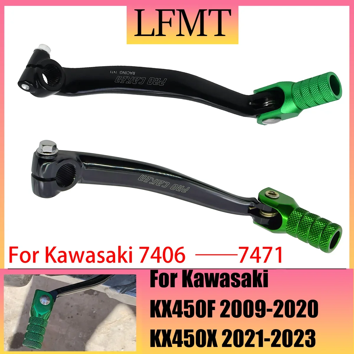 CNC shift lever High quality material motorcycle modification accessories For Kawasaki KX450F KX450 KX450X KX250F 2009-2020