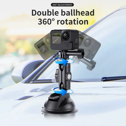 Imagen 2 del producto TELESIN-soporte para cámara de acción de teléfono de coche, ventosa 360 ajustable, adaptador estándar 1/4 para GoPro Insta360 DJI, teléfono inteligente de acción