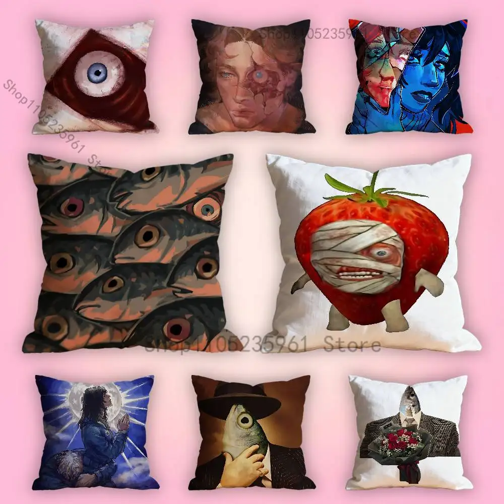 

H-How F-Fish Is M-Made Various Sizes Square Pillow Case For Car Home Bedchamber Decor Custom Valentine gift