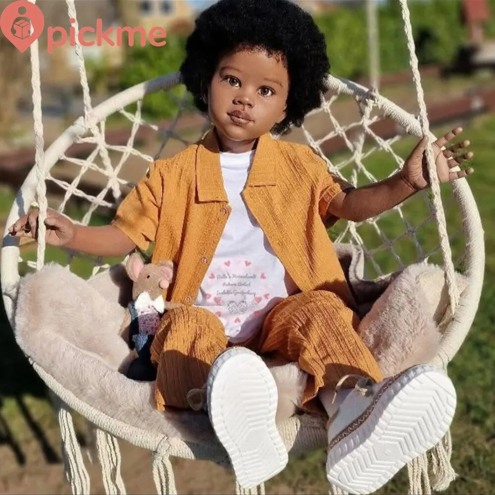 46inch Finished Reborn Doll Minnie Painted Mold Black Skin Tone  Dolls Kit DIY Doll