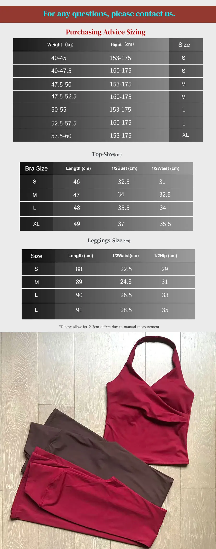 Flare-Leggings-Set, V-Ausschnitt-Neckholder-Top mit integriertem BH & High-Waist-Leggings, Fitness-Gym-Bekleidung – Detail 3