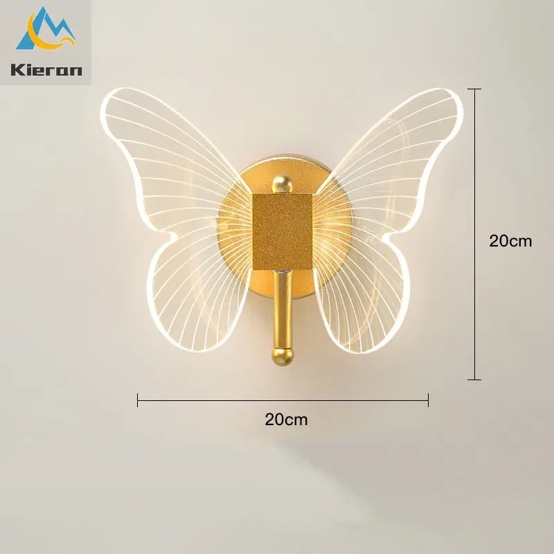 Imagem -06 - Nordic Simples e Moderno Borboleta Led Lâmpadas de Parede Quarto Estudo Cabeceira Luzes de Parede Sala Estar Decoração Liga Acrílico Lâmpada de Parede