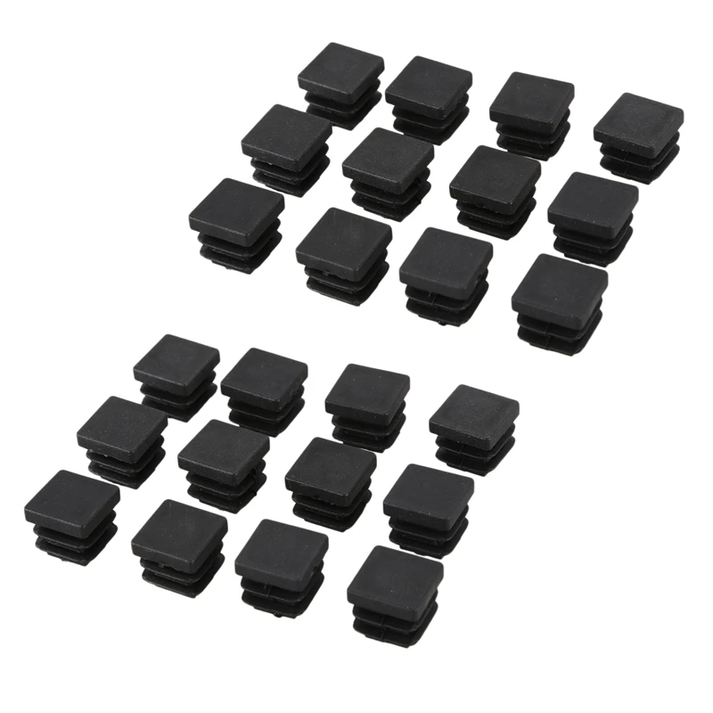 24 Pcs 15Mm X 15Mm Plastic Square Caps Tube Pipe Inserts End Blanking