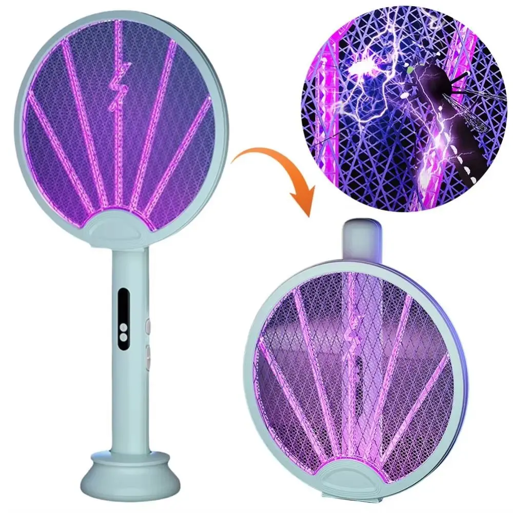 

Durable 2 in 1 Electric Mosquito Swatter Portable Anti Mosquito Fly Bug Zapper USB Rechargeable Handheld Fly Swatter Trap Summer