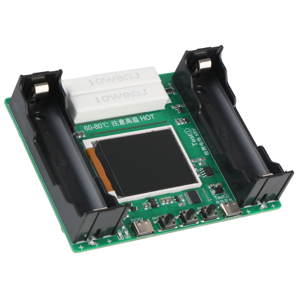 Dispositivo de carga y descarga, analizador electrónico de resistencia, probador de capacidad de batería de litio 18650, Adaptador tipo C de 5V
