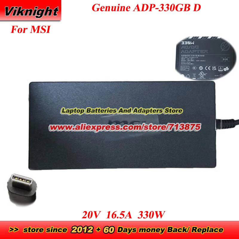 

Genuine ADP-330GB D AC Adapter 20V 16.5A 330W for MSI GE68 GE78 RAIDER 18HX VECTOR 16HX 17HX RAIDER GE68HX 14VHG i9-14900HX